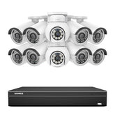 16 Channel 4K PoE Bullet & PTZ Security Camera System, 8MP Outdoor PoE IP Cameras, Pan & Tilt, ONVIF Supported NVR, Two-Way Audio, Smart Human/Vehicle Detection(2x PT Cameras+8x IP Cameras)